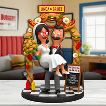 Load image into Gallery viewer, Eternal Love Burger – Personalized Couple Acrylic Plaque for Special Occasions Shaped Plaques PopCulturePrints
