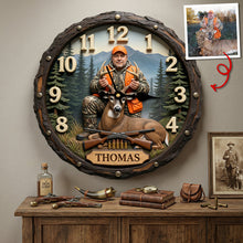 Load image into Gallery viewer, Time for Adventure - Personalized Hunting Acrylic Wall Clock Hanging Wall Clock PopCulturePrints
