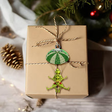 Load image into Gallery viewer, &quot;Celebrate Your Love with a Twist!&quot; - Naughty Green Parachute Couple Ornament - Personalized Gift for Couples Ornament PopCulturePrints
