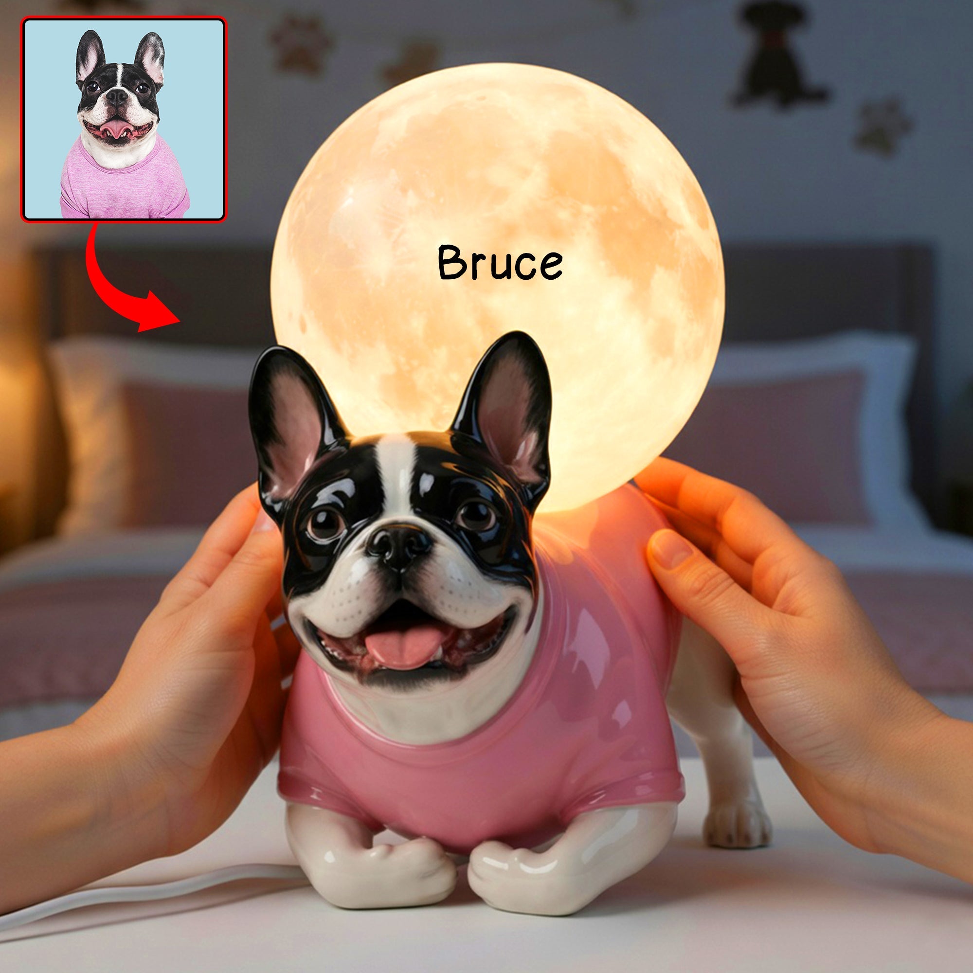 Illuminate Your Love: Custom Dog Moon Light Box - Personalized Gifts for Dog Lovers Light Box PopCulturePrints