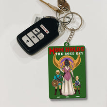 Load image into Gallery viewer, Personalized &#39;Mom Holds the Boss Key&#39; Keychain Keychains PopCulturePrints
