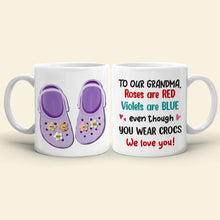 Load image into Gallery viewer, Personalized Grandma Love Crocs Coffee Mug Coffee Mug PopCulturePrints
