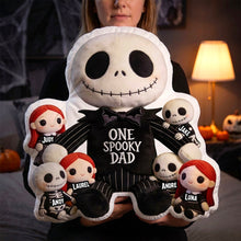 Load image into Gallery viewer, "One Spooky Dad" - Custom Shape Pillow - Personalized Gift for Dads and Grandpas Pillow PopCulturePrints
