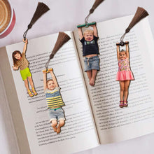 Load image into Gallery viewer, Personalized Wooden Bookmark for Kids - Playful Swing Design Bookmarks PopCulturePrints
