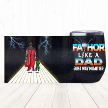Load image into Gallery viewer, Personalized Super Dad &amp; Kid Wine Tumbler Wine Tumbler PopCulturePrints

