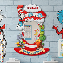 Load image into Gallery viewer, &quot;Celebrate Teaching with Joy!&quot; - Whimsical Classroom Characters Mirror - Personalized Gift for Teachers Mirror PopCulturePrints

