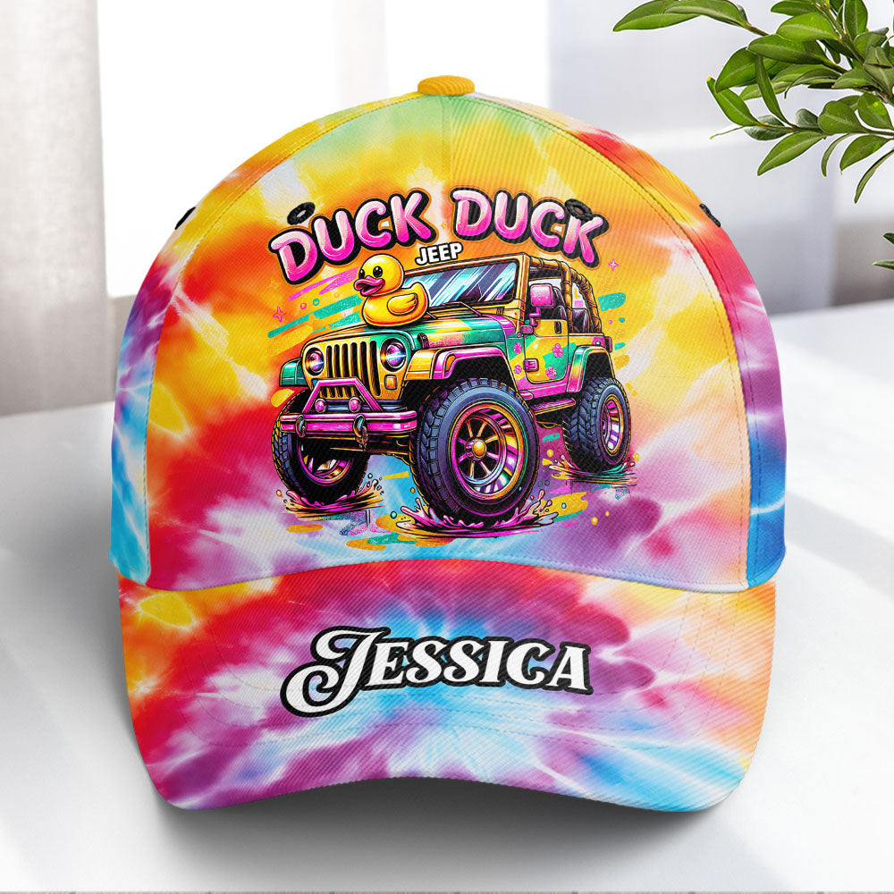 Personalized Duck Duck Jeep Tie-Dye Cap - Custom Name