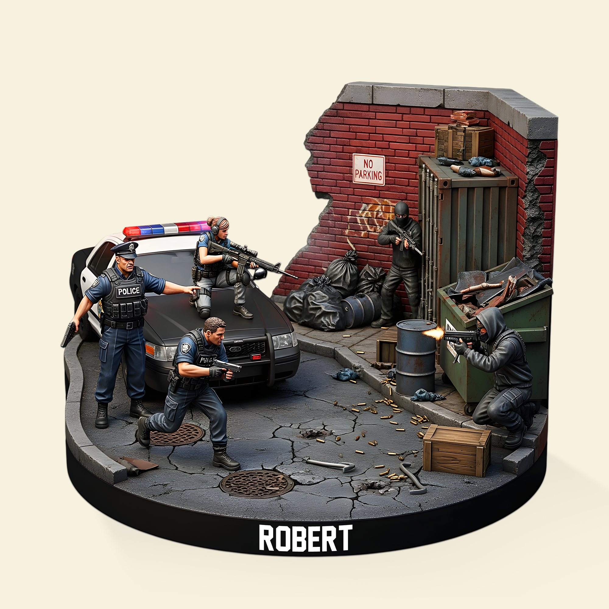 Defender of Justice - Personalized Police Acrylic Plaque for Officers Shaped Plaques PopCulturePrints