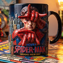Load image into Gallery viewer, “Embrace Your Inner Hero” - Personalized Adventure Coffee Accent Mug - Custom Gift for Spider-Man Fans
