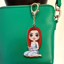 Load image into Gallery viewer, Personalized Keychain for Book Lovers - Reading Girl Charm Keychains PopCulturePrints
