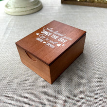 Load image into Gallery viewer, Custom Photo Wooden Box - 'Loved You Since The Day We Met' Anniversary Gift Wooden Photo Box PopCulturePrints
