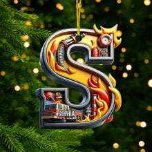 Load image into Gallery viewer, Personalized Fire Truck Lover Christmas Ornament - Alphabet Letter S
