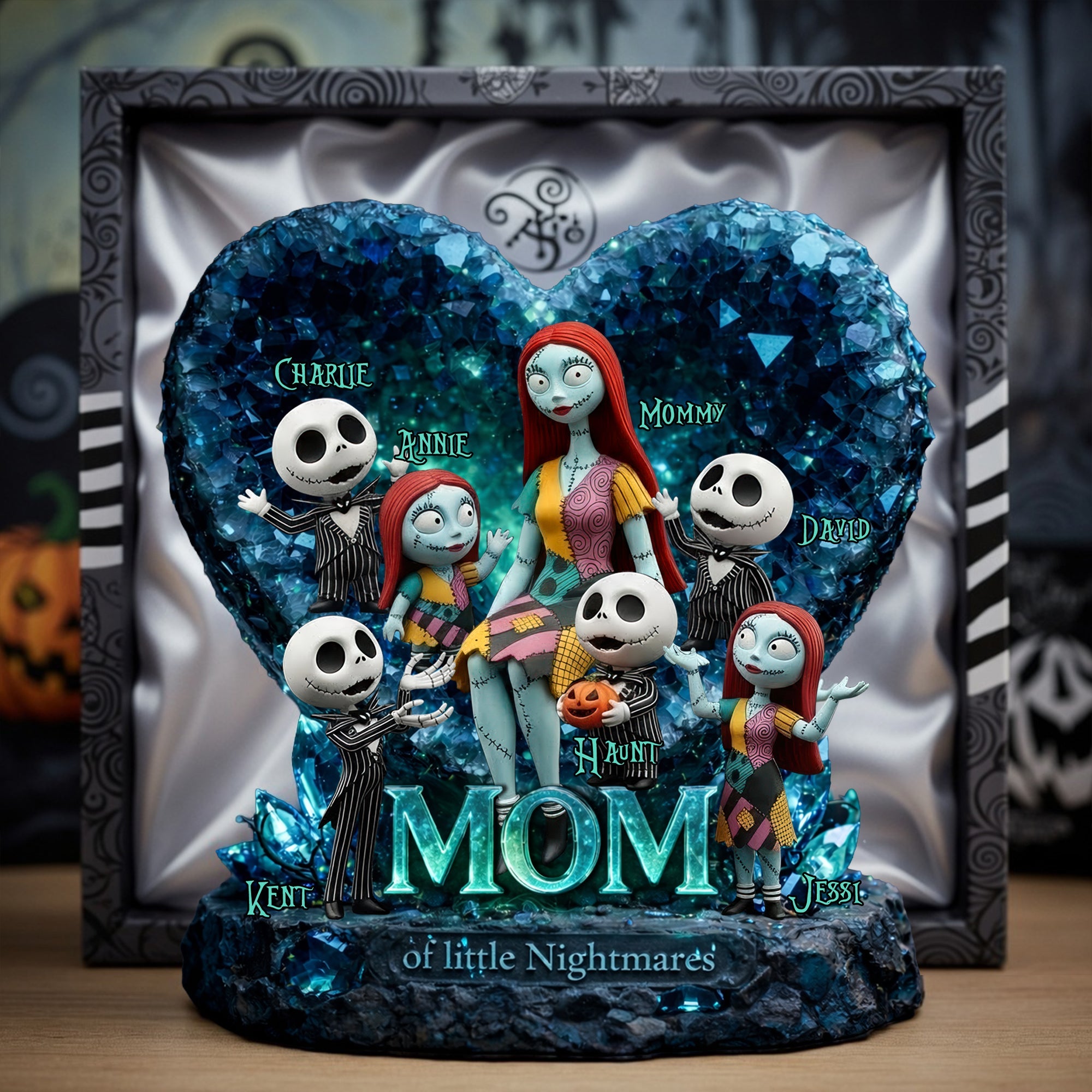 "Mommy of Little Nightmares, for the Scary Fun Mom" - Personalized Horror Mom and Kids Acrylic Plaque - Gift for Mom, Grandma, and Kids Shaped Plaques PopCulturePrints