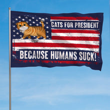 Load image into Gallery viewer, Personalized Cat Lovers House Flag - Funny &#39;Cats for President&#39; 2024 Election Theme
