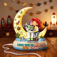 Load image into Gallery viewer, Love You To Infinity And Beyond Acrylic Light Box - Personalized Gift for Couples Light Box PopCulturePrints
