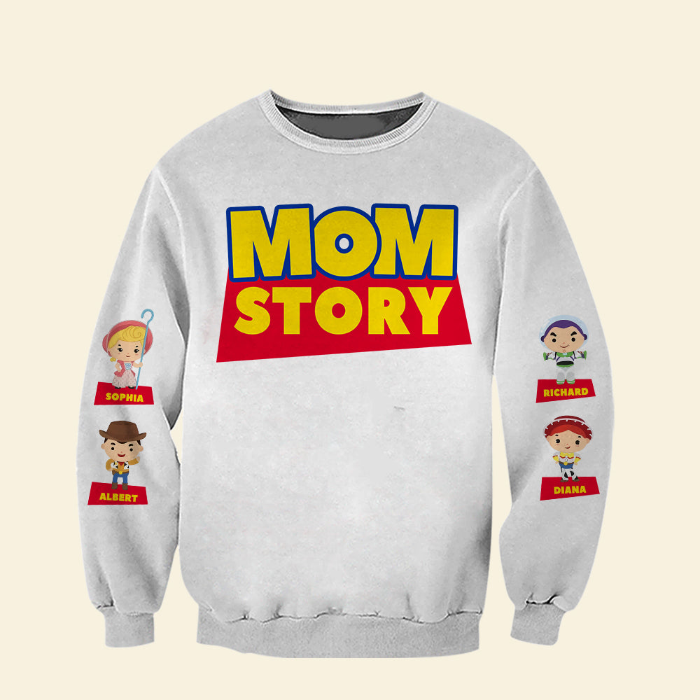 Mom Story - Personalized Gift for Mom - Customizable T-Shirt for Mother's Day AOP Products PopCulturePrints