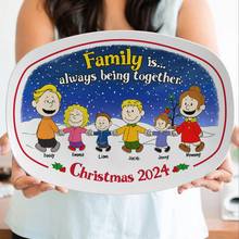 Load image into Gallery viewer, Personalized Family Cartoon Christmas Plate 2024 Plates PopCulturePrints
