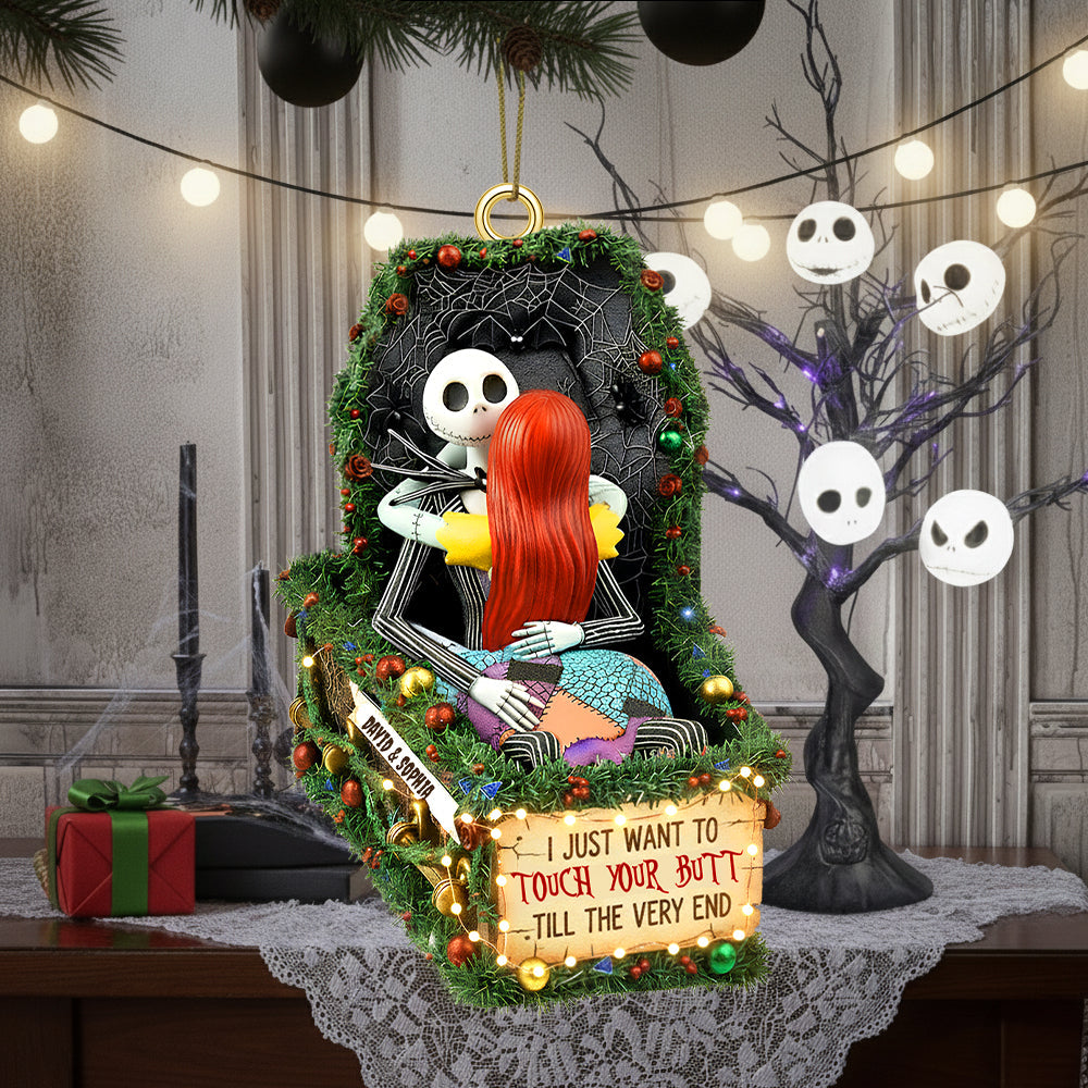 I Just Want to Touch Your Butt - Personalized Deathly Love Christmas Ornament for Couples Ornament PopCulturePrints