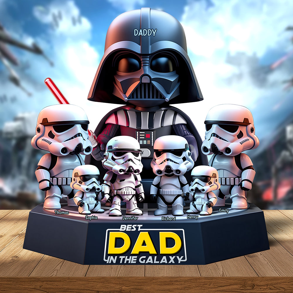 Best Dad In The Galaxy - Personalized Acrylic Plaque Shaped Plaques PopCulturePrints