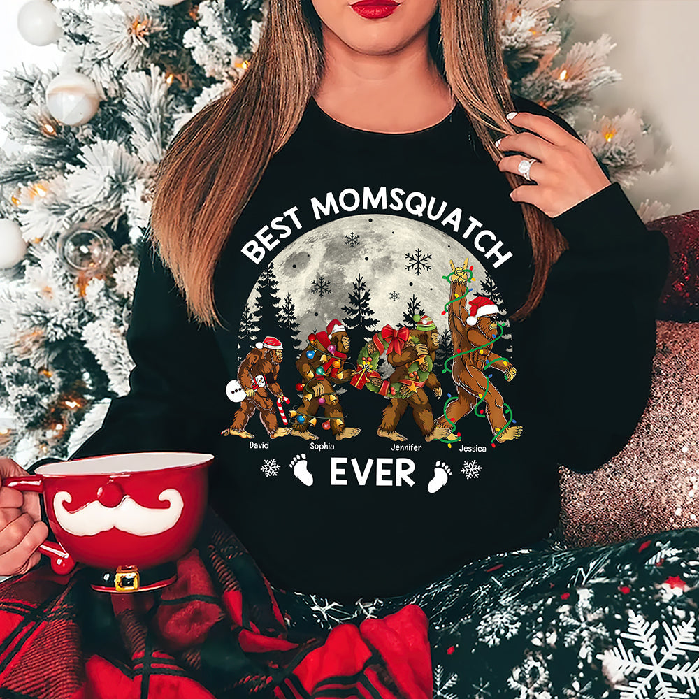 Best Momsquatch Ever Personalized Christmas Sweatshirt