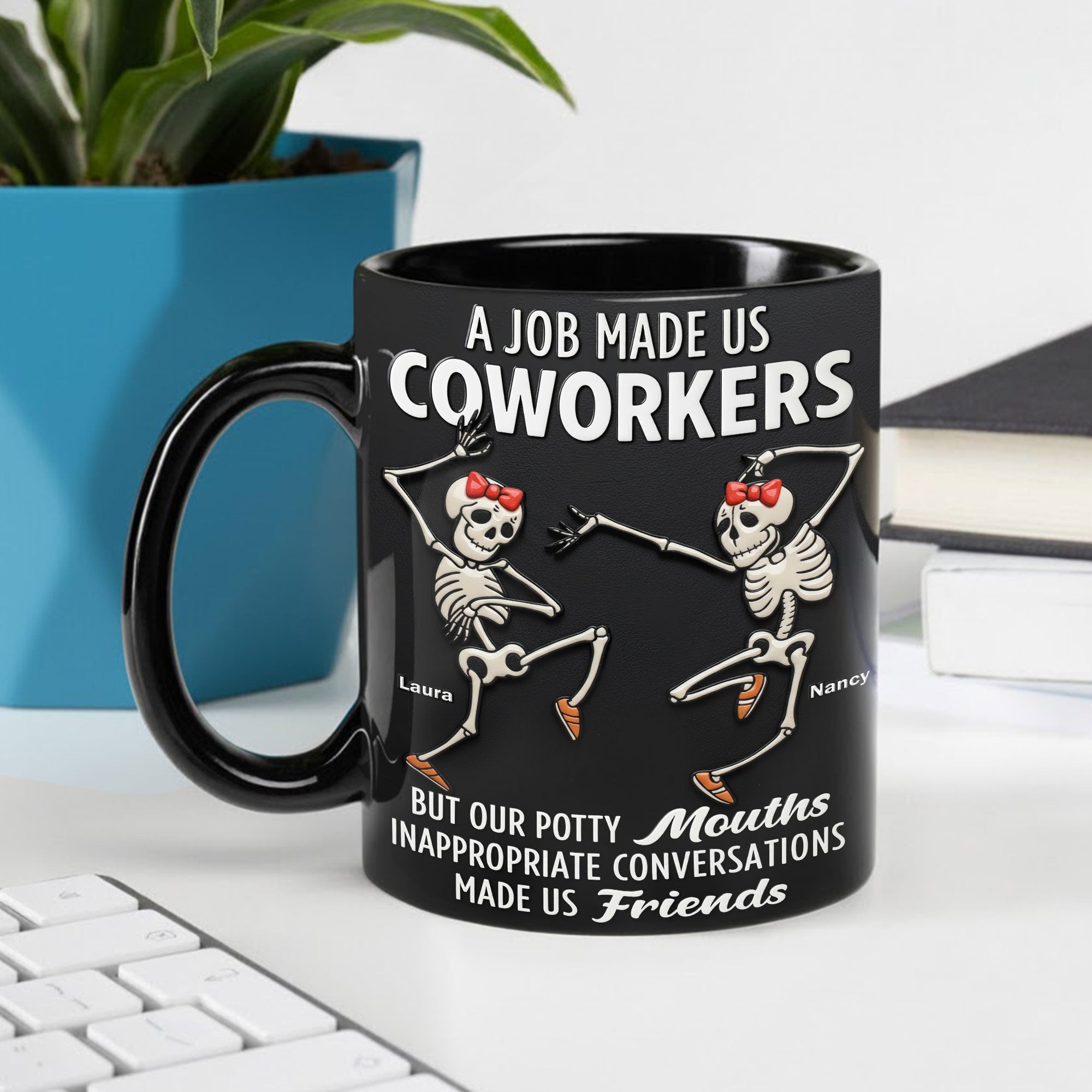 Dance It Out – Personalized Dancing Skeleton Coworkers Coffee Mug Coffee Mug PopCulturePrints