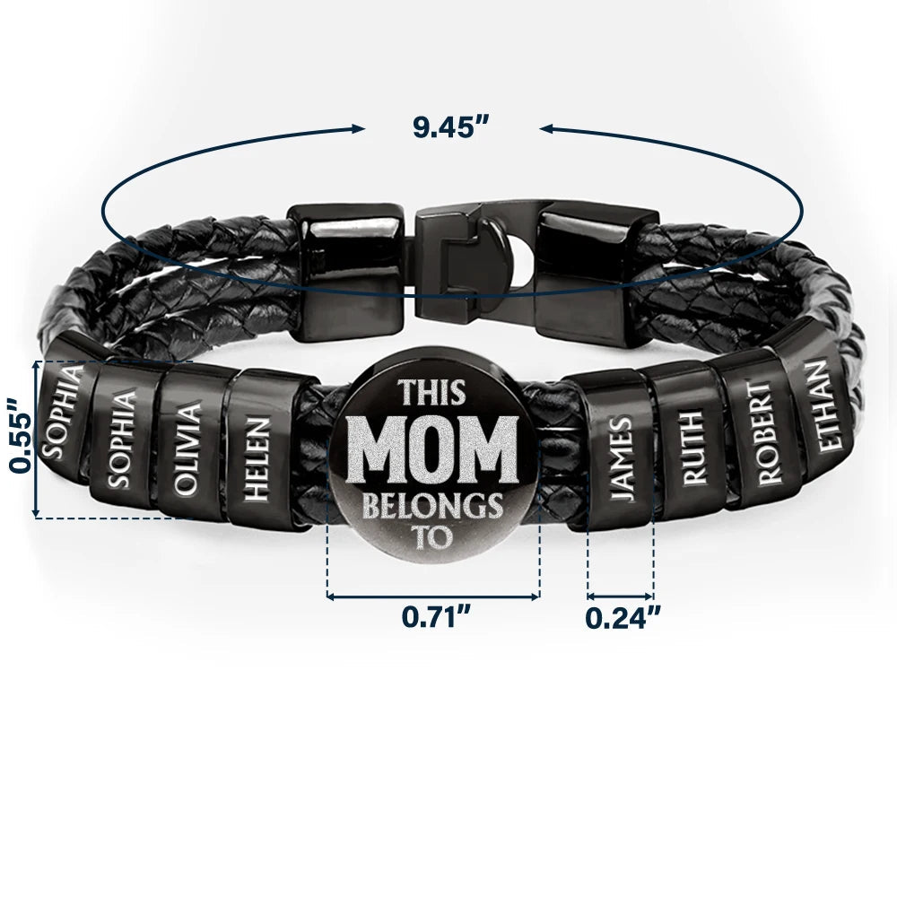 Celebrate Your Bond - Personalized Leather Braided Bracelet - Gift for Dad, Grandpa & More Leather Braided Bracelet PopCulturePrints