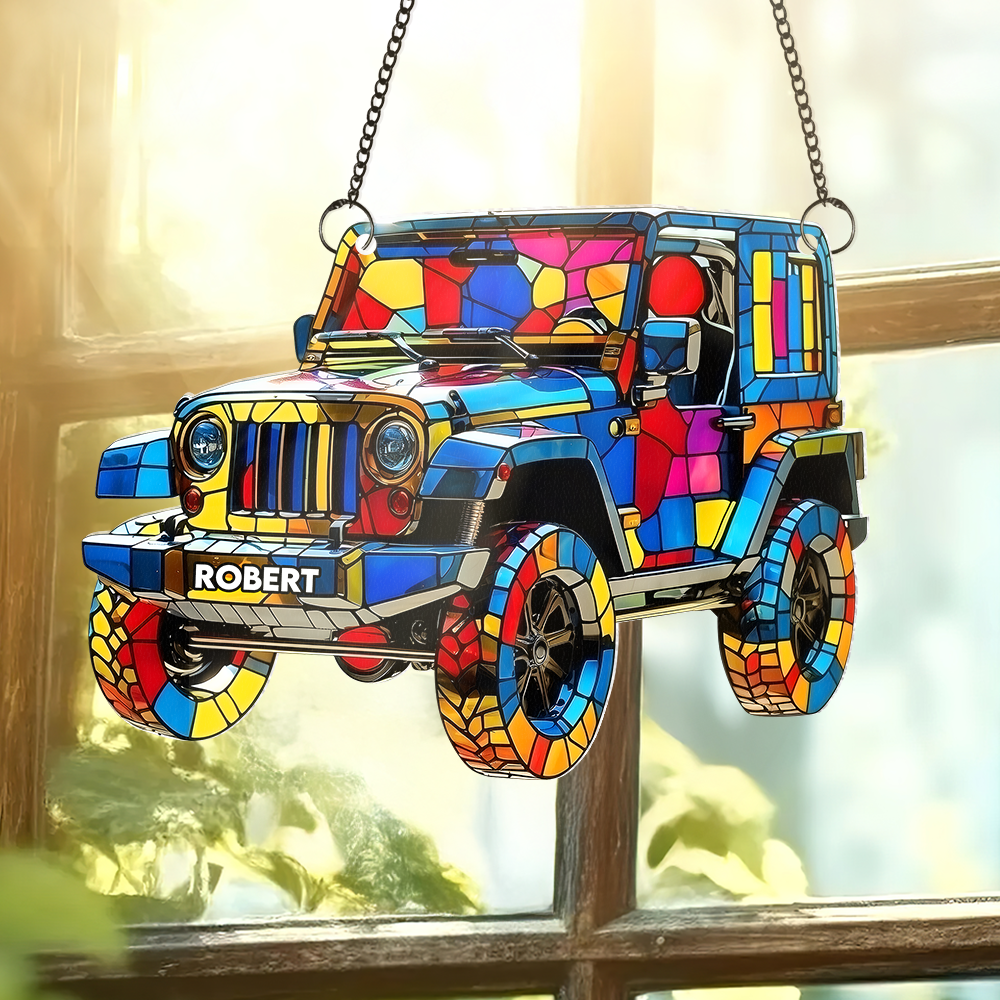 “Brighten Your Space with Every Adventure” - Dazzling Adventure Car Suncatcher - Personalized Gift for Off-road Lovers Ornament PopCulturePrints