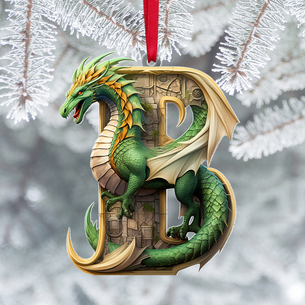 Personalized Dragon Alphabet Ornaments - Magical Christmas Décor Ornament PopCulturePrints