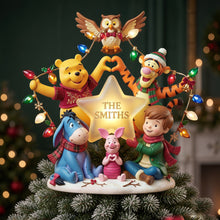 Load image into Gallery viewer, "Celebrate Togetherness with Woodland Friends!" - Personalized Christmas Tree Topper - Gift for Families, Kids, and Loved Ones
