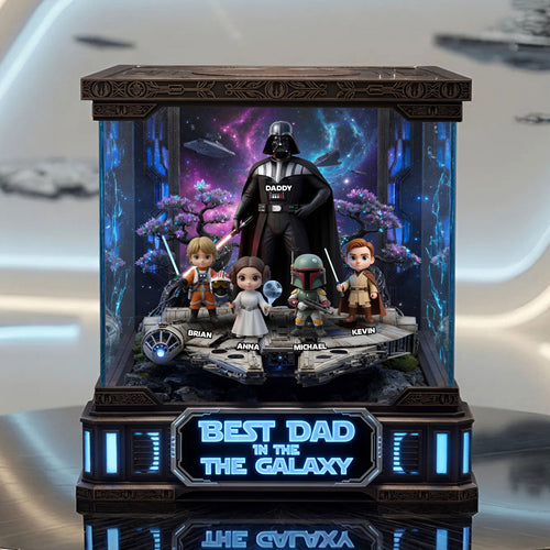 Best Dad in the Galaxy - Personalized Acrylic Plaque for Dads Shaped Plaques PopCulturePrints