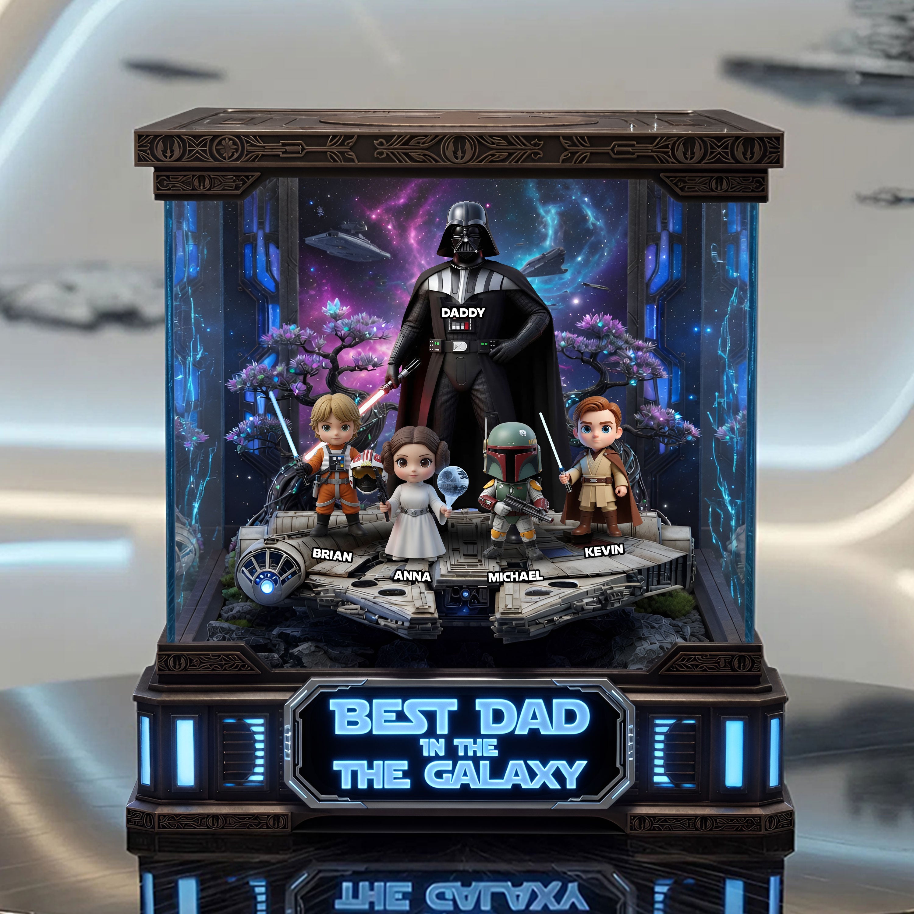 “Best Dad in The Galaxy” - The Best Warrior Dad Acrylic Plaque - Personalized Gift for Dads, Grandpas & More Shaped Plaques PopCulturePrints