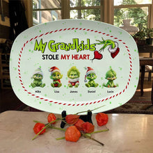 Load image into Gallery viewer, Personalized 'My Grandkids Stole My Heart' Resin Plate - Christmas Gift Resin Plate PopCulturePrints
