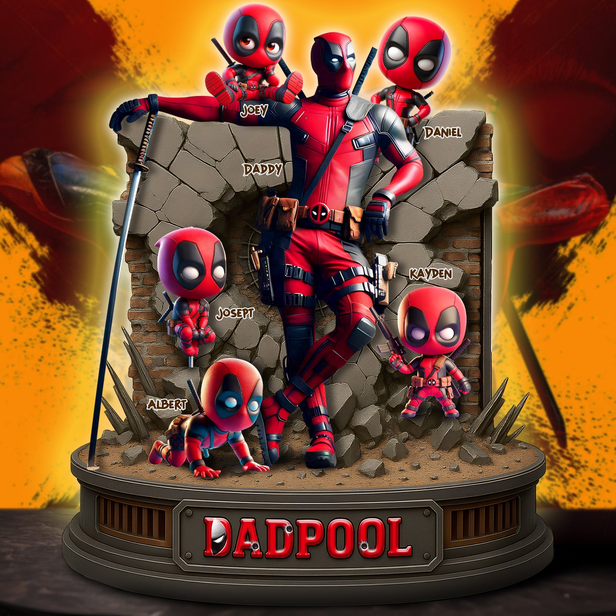 "Unleash the Hero in Dad!" - Red Warrior Dad Acrylic Plaque - Personalized Gifts for Father Shaped Plaques PopCulturePrints