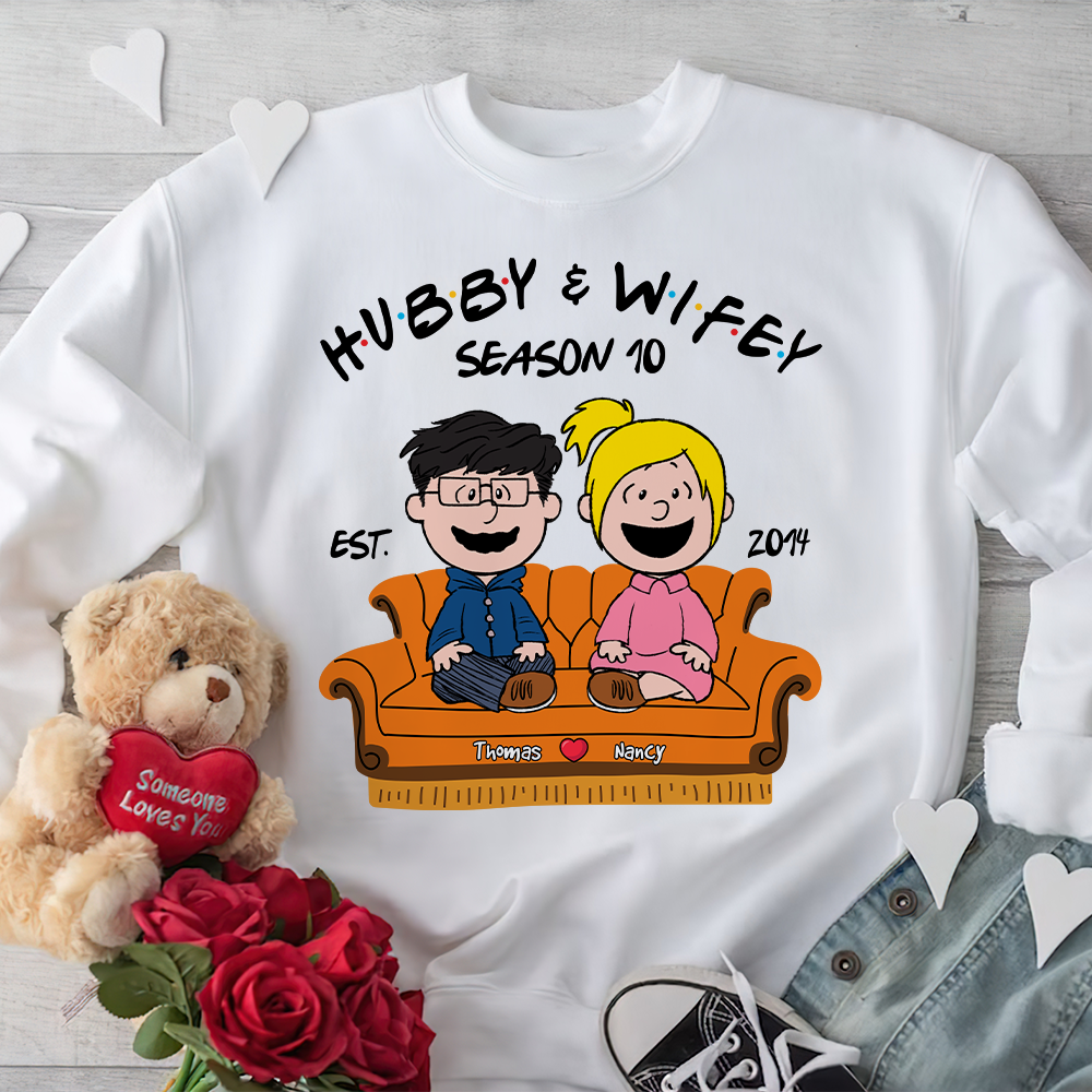 Personalized Couple Sweatshirt - Dad and Mom Season 10 Shirts PopCulturePrints