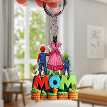 Load image into Gallery viewer, “Celebrate Your Super Mom!” - Personalized Mushroom Mom Keychain for All Amazing Moms Keychains PopCulturePrints
