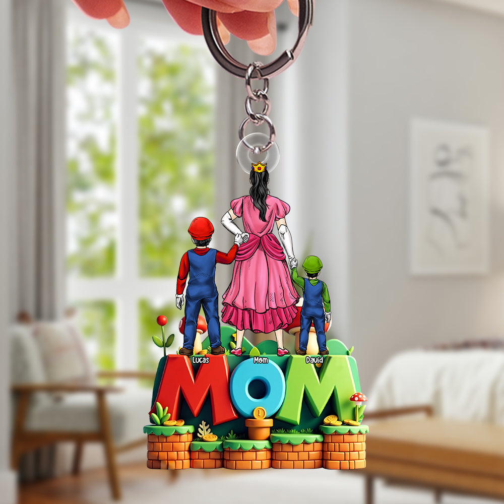 “Celebrate Your Super Mom!” - Personalized Mushroom Mom Keychain for All Amazing Moms Keychains PopCulturePrints