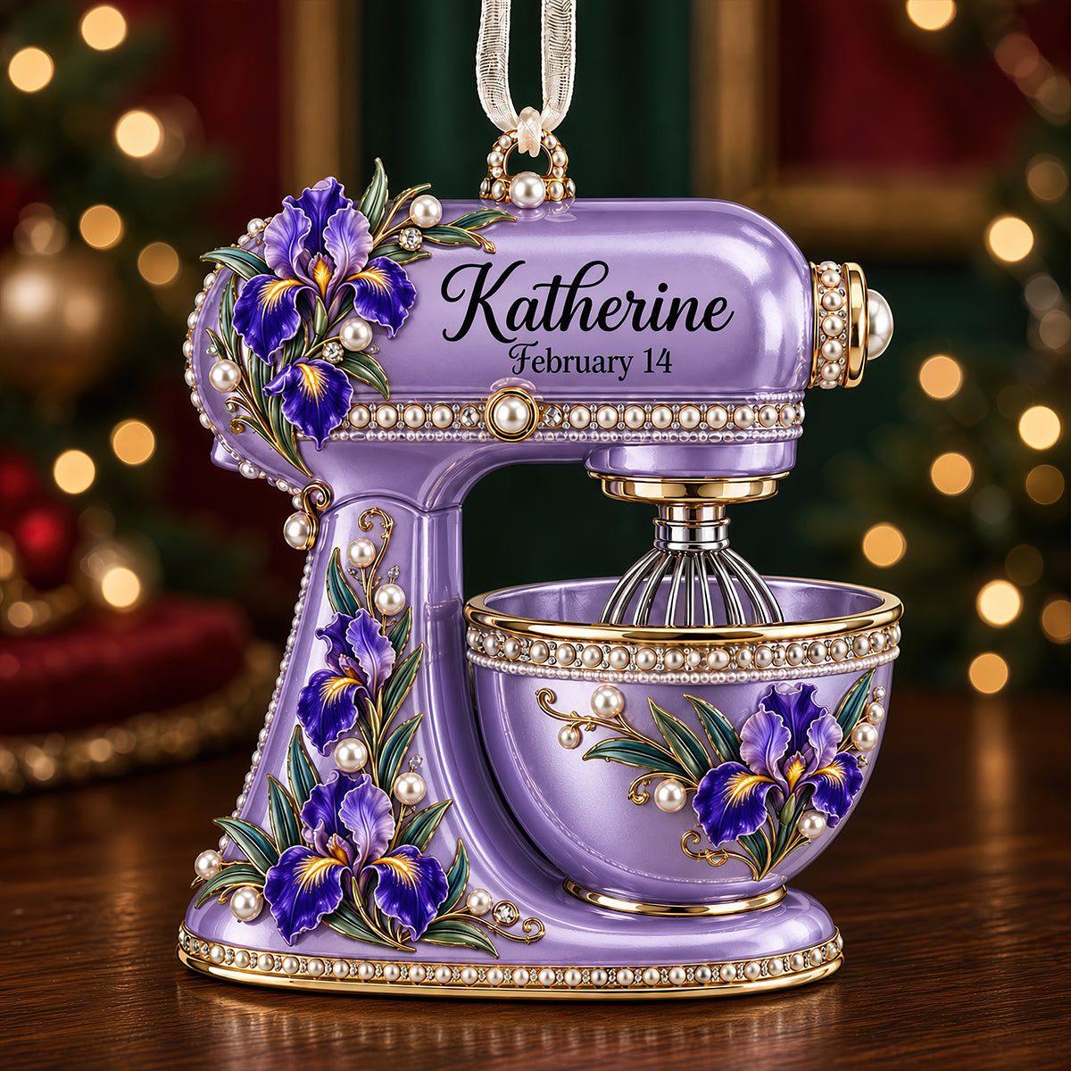 Birth Month Flower Baking Mixer Ornament - Personalized Christmas Gifts For Baking Lovers 02qhdt120926 Ornament PopCulturePrints