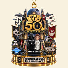 Load image into Gallery viewer, Together, We Will Rule the Galaxy - Personalized Star Wars 50th Anniversary Couple Ornament
