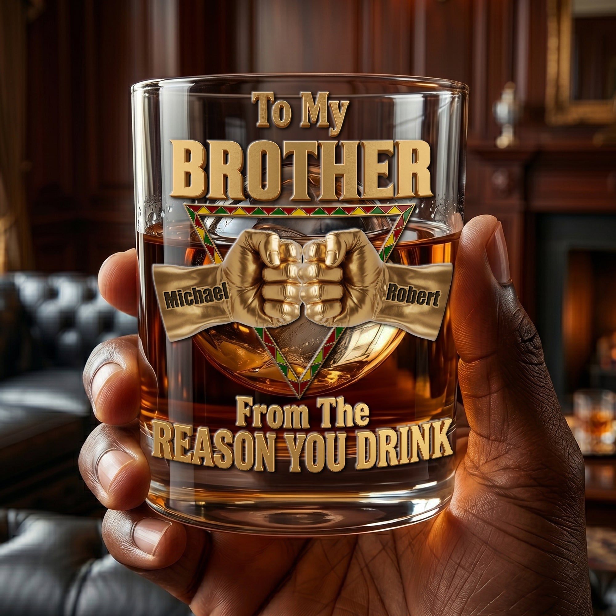 To My Brother - From The Reason You Drink - Personalized Round Glass for Brothers