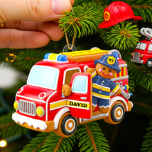 Load image into Gallery viewer, &quot;Celebrate the Hero in Your Life!&quot; - Firefighter Gingerbread Ornament - Personalized Gift for Firefighters, Kids, and Christmas Lovers Ornament PopCulturePrints
