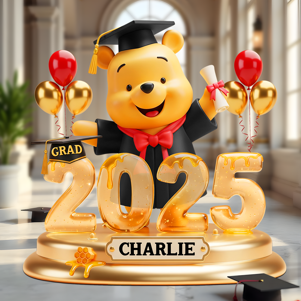 Celebrate Your Achievement! Bear Graduation Plaque - Personalized Gifts For Graduates Shaped Plaques PopCulturePrints