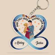 Load image into Gallery viewer, Personalized Romantic Couple Keychain - Happily Ever After Gift for Valentine&#39;s Day Gifts Keychains PopCulturePrints
