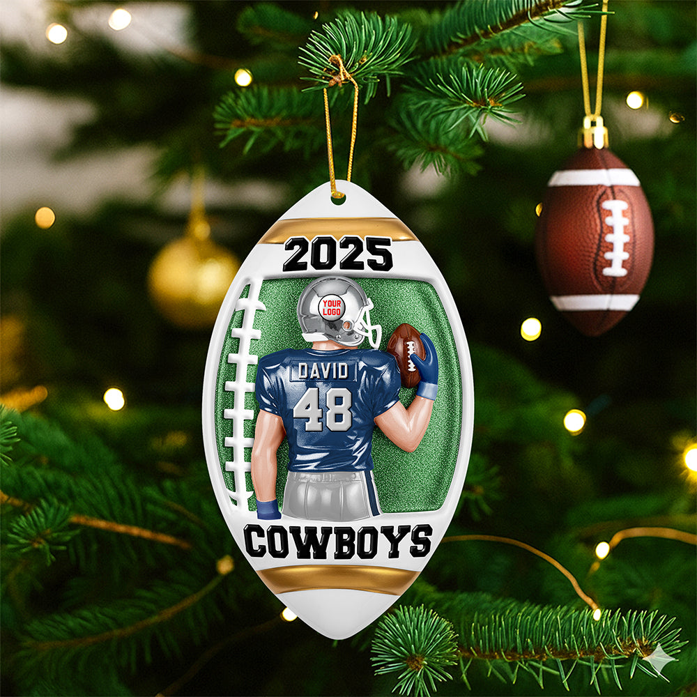 Celebrate the Game: Custom American Football Player Ornament - Personalized Gifts for Sports Enthusiasts Ornament PopCulturePrints