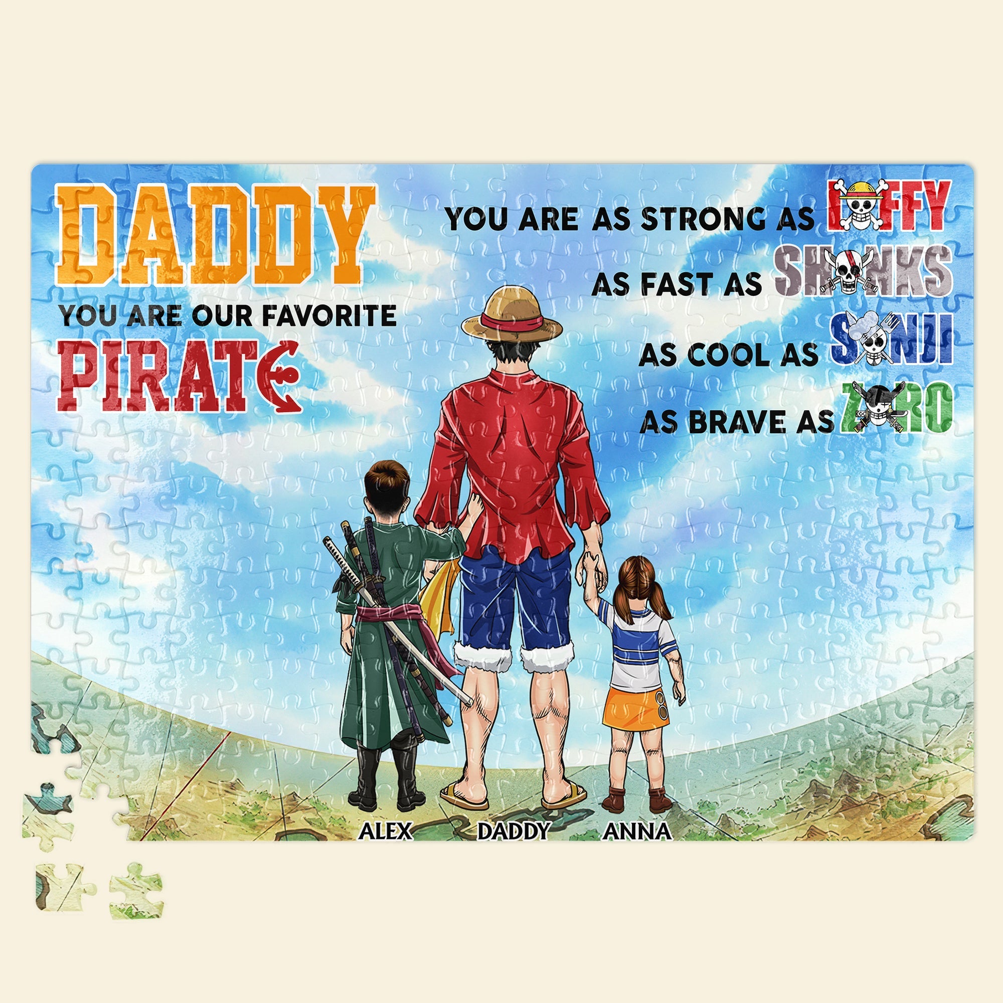 Personalized Pirate Dad Jigsaw Puzzle - Meaningful Gift for Father