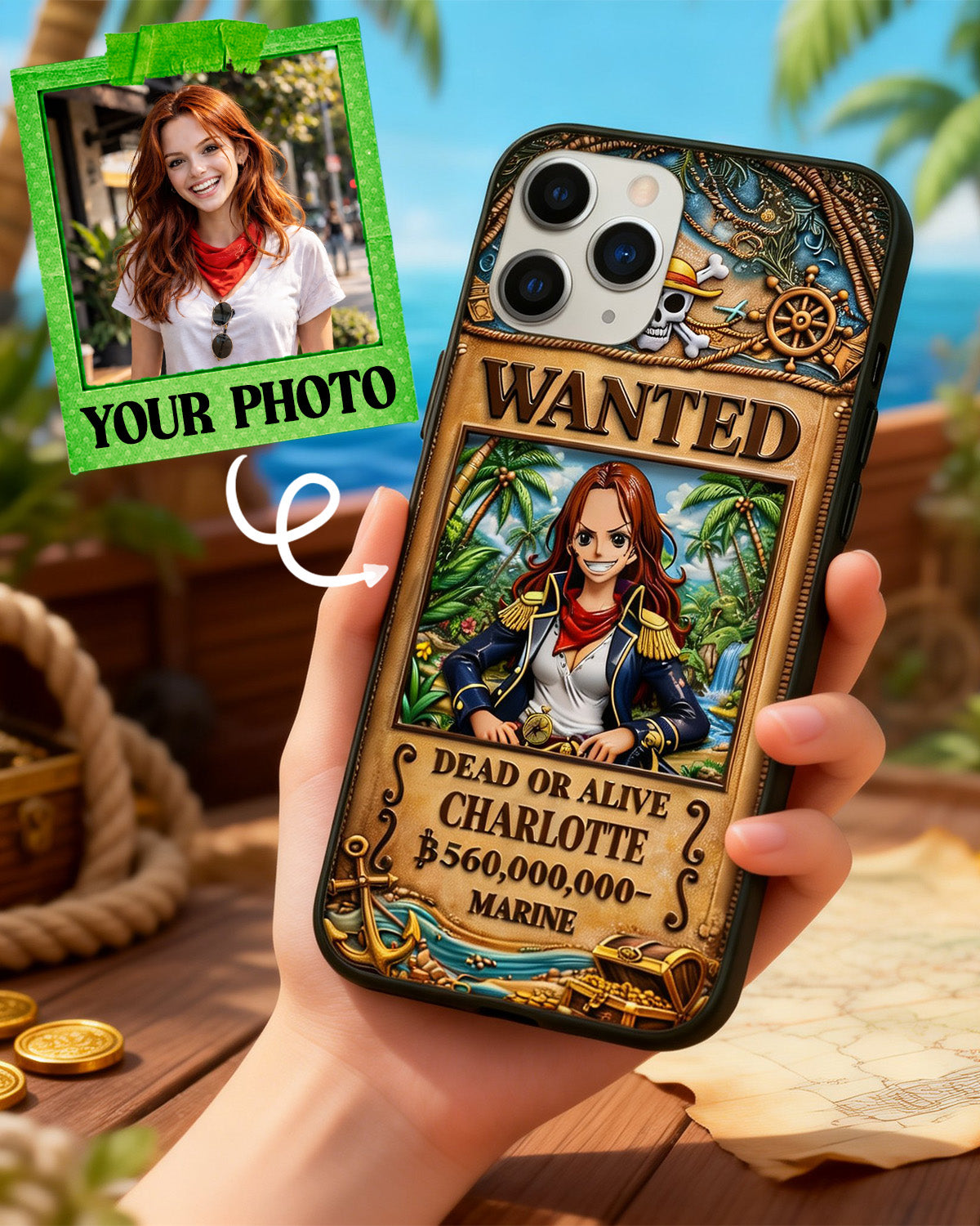 “Capture Your Adventure” - Anime Custom Photo Phone Case - Personalized Gift for Anime Fans, Couples, and Friends Phone Case PopCulturePrints