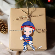 Load image into Gallery viewer, Custom Ice Hockey Player Christmas Ornament for Hockey Lovers
