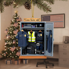 Load image into Gallery viewer, “Come Home Safe” - Personalized Police Locker Acrylic Ornament - Custom Gift for Officers Ornament PopCulturePrints
