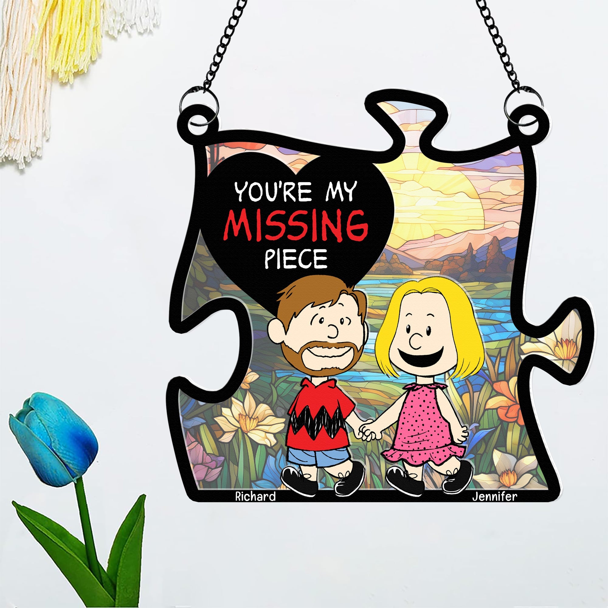 Personalized Couple Suncatcher Ornament - My Missing Piece