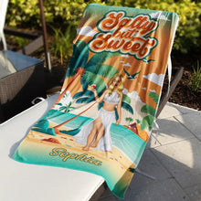 Load image into Gallery viewer, Salty But Sweet - Personalized Beach Towel for the Beach Lovers Beach Towel PopCulturePrints
