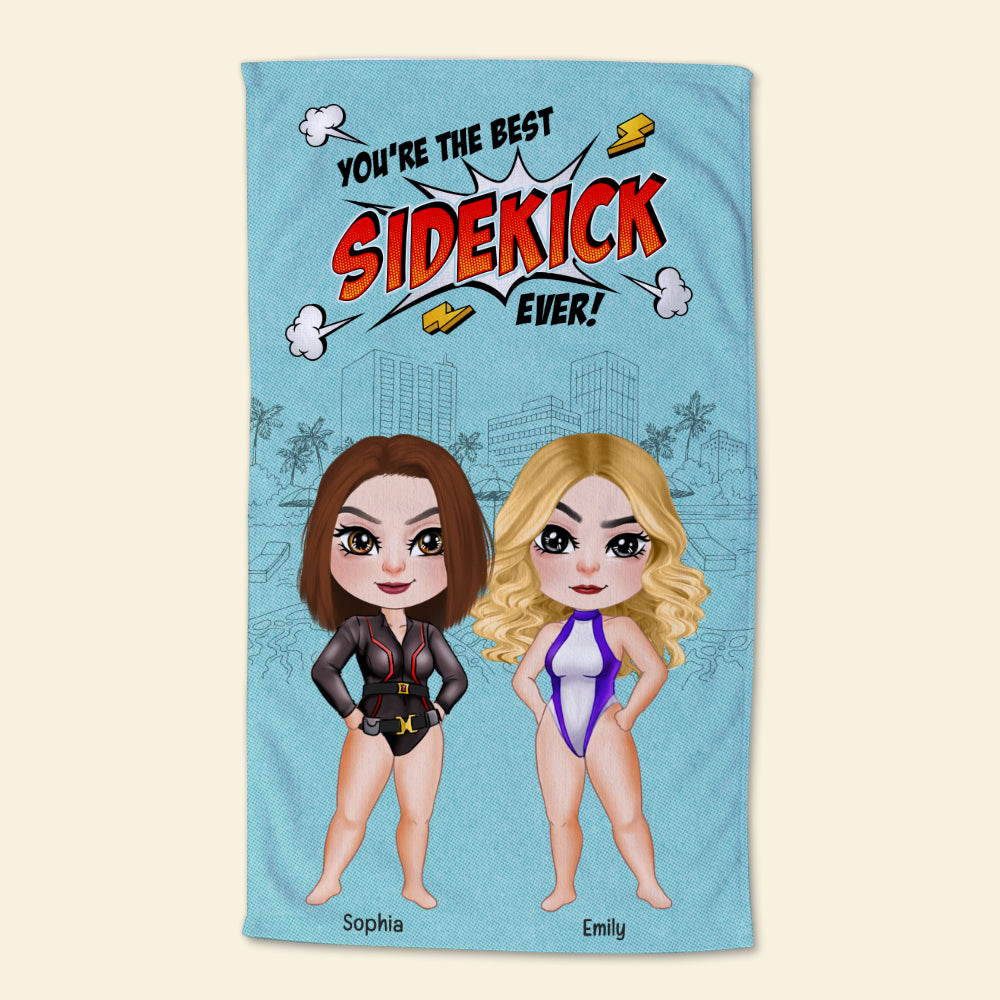 You're The Best Sidekick Ever - Personalized Beach Towel Gift Beach Towel PopCulturePrints